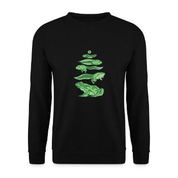 L’évolution de la grenouille à l’origine d’une grenouille - Sweat-shirt Unisexe - noir - Devant - Alina (178cm) & Michal (187cm)