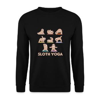 Faultier Yoga süße Faultiere machen Sport - Unisex Pullover - Schwarz - Vorne - Alina (178cm) & Michal (187cm)