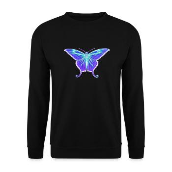 Purple Butterfly - Unisex Sweatshirt - black - Front - Alina (178cm) & Michal (187cm)