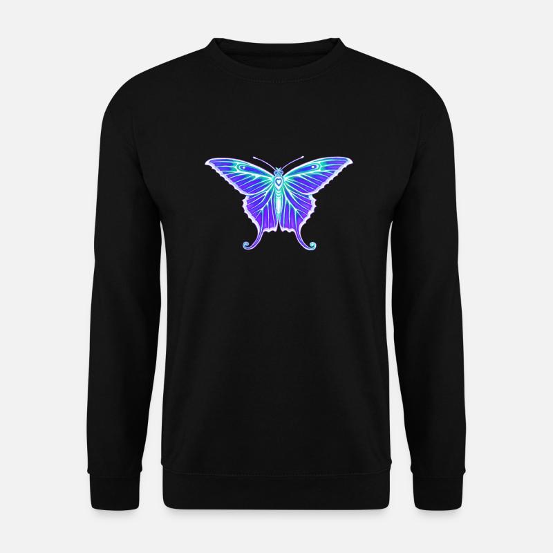 Lila Schmetterling - Unisex Pullover - Schwarz