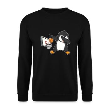dab dabbing penguin basketball birthday christmas - Unisex Sweatshirt - black - Front - Alina (178cm) & Michal (187cm)
