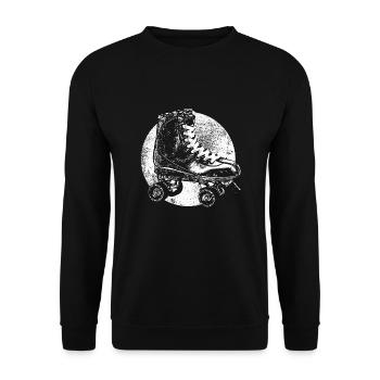 Rollschuh - Unisex Pullover - Schwarz - Vorne - Alina (178cm) & Michal (187cm)