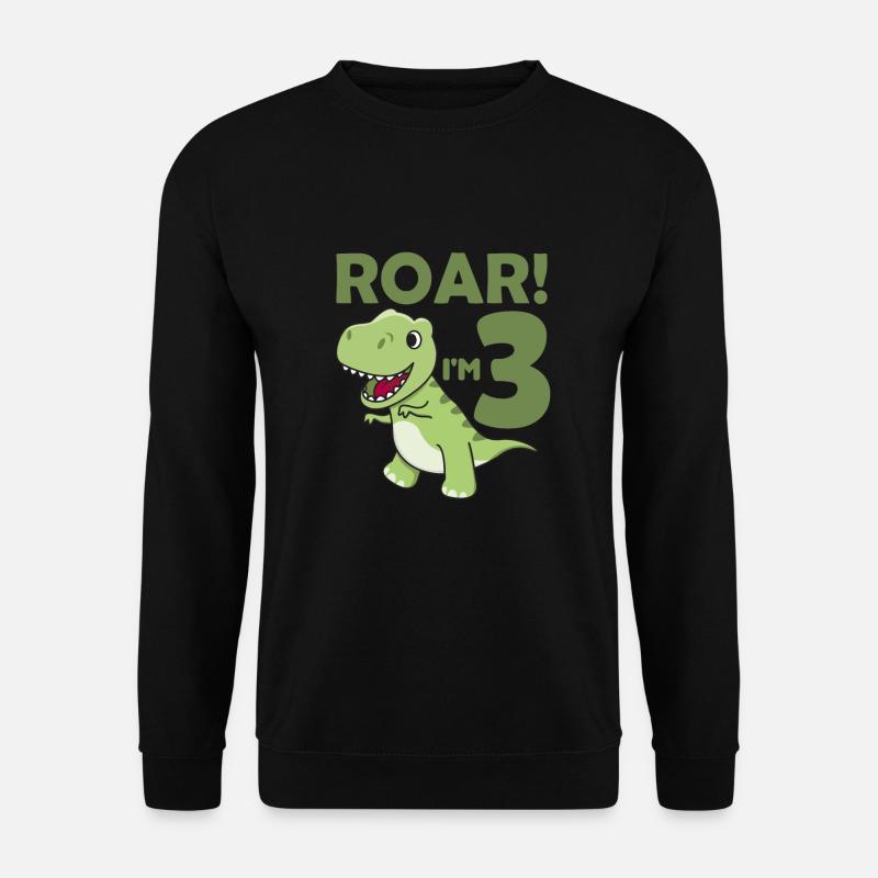 Kinder 3. Geburtstag T-Rex 3 Jahre Dino Saurier - Unisex Pullover - Schwarz