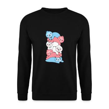 Transgender Flag Trans Pride LGBTQ Faultier - Unisex Pullover - Schwarz - Vorne - Alina (178cm) & Michal (187cm)