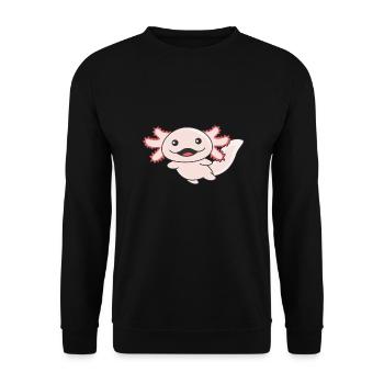 Axolotl verschiedene Arten von Axolotls süße Tiere - Unisex Pullover - Schwarz - Vorne - Alina (178cm) & Michal (187cm)