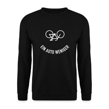 Fahrrad Bike - Ein Auto weniger - Nachhaltigkeit - Unisex Pullover - Schwarz - Vorne - Alina (178cm) & Michal (187cm)