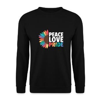 Rainbow Gay Flag Pride LGBTQ sunflower - Unisex Pullover - Schwarz - Vorne - Alina (178cm) & Michal (187cm)