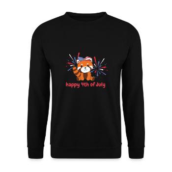 4th of July american Roter Panda kids feuerwerk - Unisex Pullover - Schwarz - Vorne - Alina (178cm) & Michal (187cm)