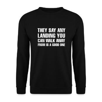 Marathon Running - Unisex Sweatshirt - black - Front - Alina (178cm) & Michal (187cm)