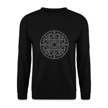 Vintage Mandala - Unisex Pullover - Schwarz - Vorne - Alina (178cm) & Michal (187cm)