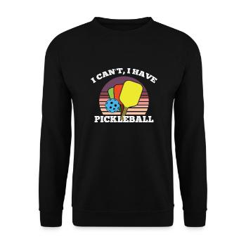 Outdoor Gartenspiel Lustiges Pickleball Design mit - Unisex Pullover - Schwarz - Vorne - Alina (178cm) & Michal (187cm)