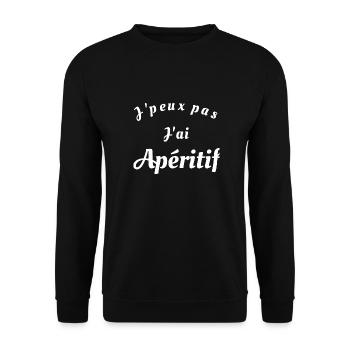 T-shirt drôle J'peux pas j'ai Apéritif - Sweat-shirt Unisexe - noir - Devant - Alina (178cm) & Michal (187cm)