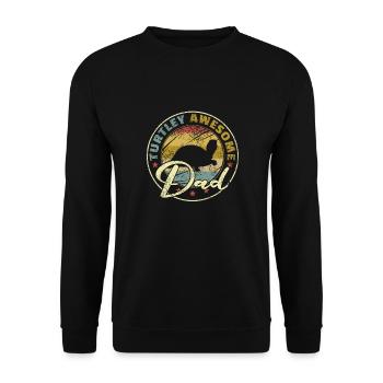 Turtley awesome Dad funny shark fathers Day gift - Unisex Pullover - Schwarz - Vorne - Alina (178cm) & Michal (187cm)
