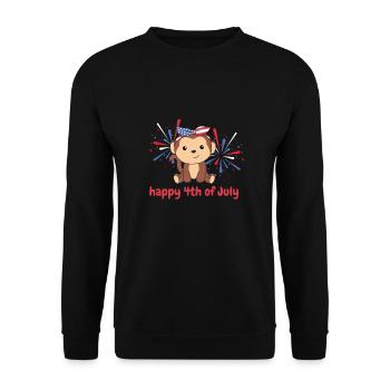 4 juillet singe américain pour enfants usa feux d’artifice - Sweat-shirt Unisexe - noir - Devant - Alina (178cm) & Michal (187cm)