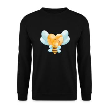 cœur de miel avec abeille mignonne - Sweat-shirt Unisexe - noir - Devant - Alina (178cm) & Michal (187cm)