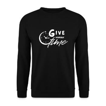 Give yourself time - Unisex Sweatshirt - black - Front - Alina (178cm) & Michal (187cm)