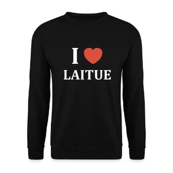 i love laitue - Sweat-shirt Unisexe - noir - Devant - Alina (178cm) & Michal (187cm)