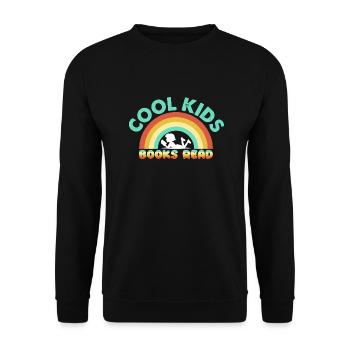Cool Kids Read Book Reader Funny Bookworm - Unisex Sweatshirt - black - Front - Alina (178cm) & Michal (187cm)