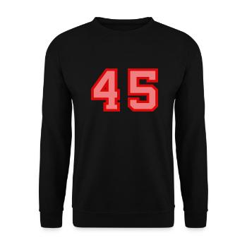 Cool Retro Retrostyle Jersey Number Back Number - Unisex Sweatshirt - black - Front - Alina (178cm) & Michal (187cm)