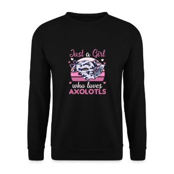Axolotl aime les animaux mignons pour les filles roses - Sweat-shirt Unisexe - noir - Devant - Alina (178cm) & Michal (187cm)