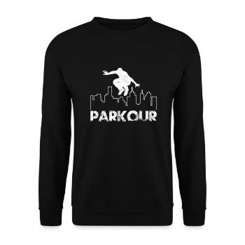 Parkour Free Running Traceur - Unisex Pullover - Schwarz - Vorne - Alina (178cm) & Michal (187cm)