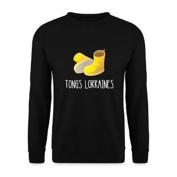 tongs lorraines - Sweat-shirt Unisexe - noir - Devant - Alina (178cm) & Michal (187cm)