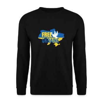 Free Ukraine - Unisex Sweatshirt - black - Front - Alina (178cm) & Michal (187cm)