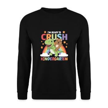 Je suis prêt à écraser la maternelle pour les enfants T-Rex - Sweat-shirt Unisexe - noir - Devant - Alina (178cm) & Michal (187cm)