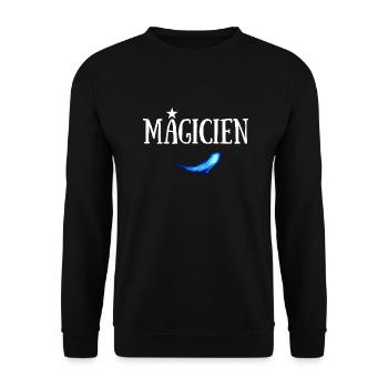 MAGICIEN JDR SORTILEGE PERSONNAGE - Sweat-shirt Unisexe - noir - Devant - Alina (178cm) & Michal (187cm)