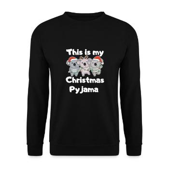 Koala Arbre de Noël Pyjama de Noël - Sweat-shirt Unisexe - noir - Devant - Alina (178cm) & Michal (187cm)