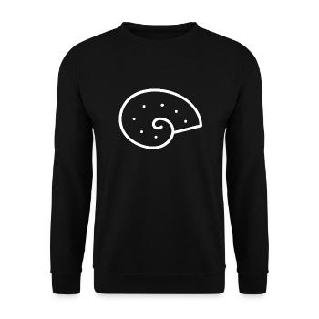 Ammonit - Uhrzeit Schnecke - Unisex Pullover - Schwarz - Vorne - Alina (178cm) & Michal (187cm)