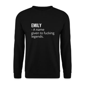 Emily un nom donné à Fucking Legends - Sweat-shirt Unisexe - noir - Devant - Alina (178cm) & Michal (187cm)