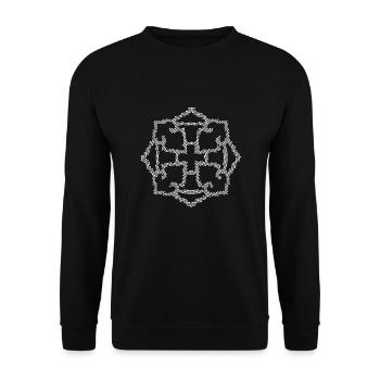 Mosaik Mandala - Unisex Pullover - Schwarz - Vorne - Alina (178cm) & Michal (187cm)