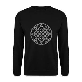 Mosaik Mandala - Unisex Pullover - Schwarz - Vorne - Alina (178cm) & Michal (187cm)