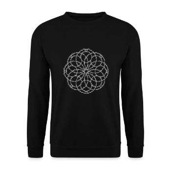 Mosaik Mandala - Unisex Pullover - Schwarz - Vorne - Alina (178cm) & Michal (187cm)