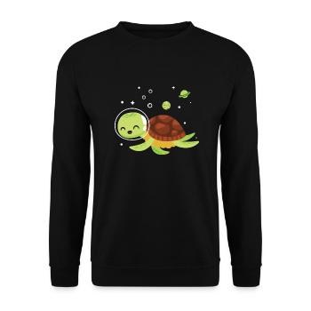 Drôle de tortue de mer Tortue de mer Eau de mer - Sweat-shirt Unisexe - noir - Devant - Alina (178cm) & Michal (187cm)