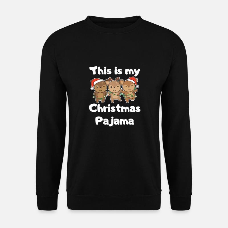 Reh Weihnachts Schlafanzug - Unisex Pullover - Schwarz