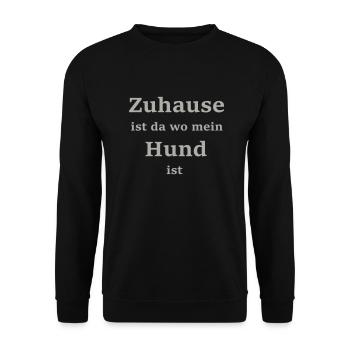Zuhause ist da wo mein ... * Farbanpassung möglich - Unisex Pullover - Schwarz - Vorne - Alina (178cm) & Michal (187cm)