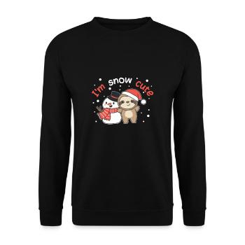 Sloth I'm snow cute snowman snow pun - Unisex Sweatshirt - black - Front - Alina (178cm) & Michal (187cm)
