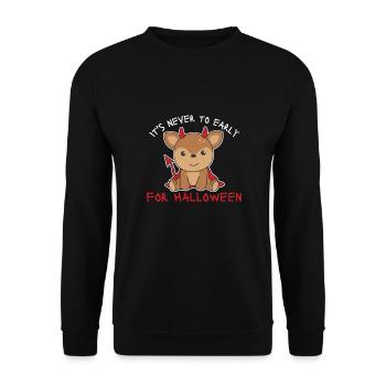 Cerf il n’est jamais trop tôt pour le diable d’Halloween - Sweat-shirt Unisexe - noir - Devant - Alina (178cm) & Michal (187cm)