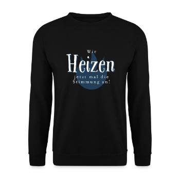 Heizen, Heizung, Gas, Gasheizung, Inflation, Teuer - Unisex Pullover - Schwarz - Vorne - Alina (178cm) & Michal (187cm)
