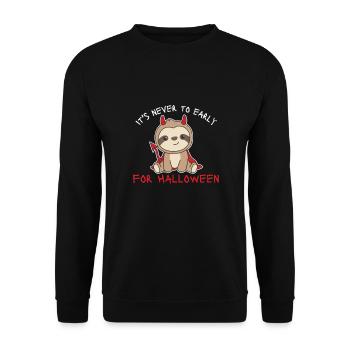 Paresseux il n’est jamais trop tôt pour le diable d’Halloween - Sweat-shirt Unisexe - noir - Devant - Alina (178cm) & Michal (187cm)