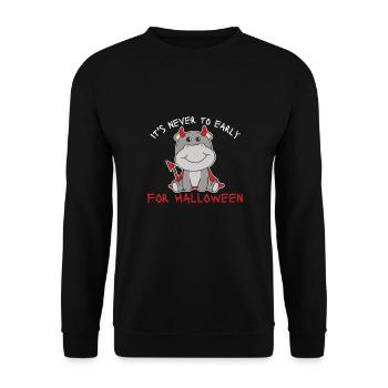Hippo il n’est jamais trop tôt pour le diable d’Halloween - Sweat-shirt Unisexe - noir - Devant - Alina (178cm) & Michal (187cm)