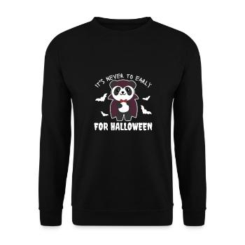Panda il n’est jamais trop tôt pour le vampire d’Halloween - Sweat-shirt Unisexe - noir - Devant - Alina (178cm) & Michal (187cm)