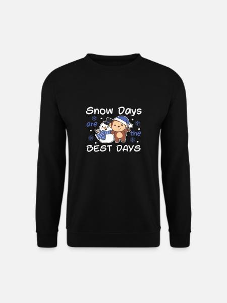 Monkey Snow Days are the best days Winter Snowman - Unisex Sweatshirt - black