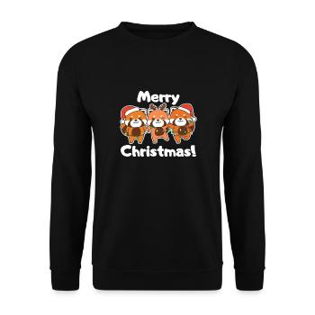 Panda roux Noël Pandas rouges Joyeux Noël - Sweat-shirt Unisexe - noir - Devant - Alina (178cm) & Michal (187cm)
