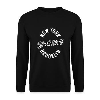 New York Brooklyn Basketball - Unisex Sweatshirt - black - Front - Alina (178cm) & Michal (187cm)