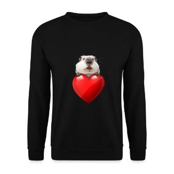 Un cœur pour les cobayes californiens - Sweat-shirt Unisexe - noir - Devant - Alina (178cm) & Michal (187cm)