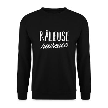 Râleuse heureuse / humour raleuse - Sweat-shirt Unisexe - noir - Devant - Alina (178cm) & Michal (187cm)