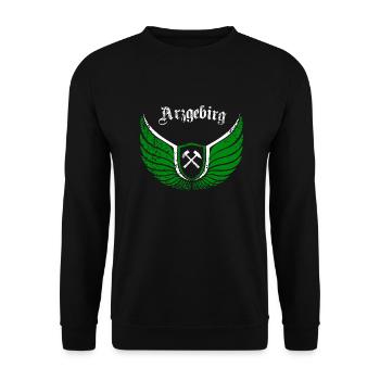 Arzgebirg meine Haamit - Unisex Pullover - Schwarz - Vorne - Alina (178cm) & Michal (187cm)